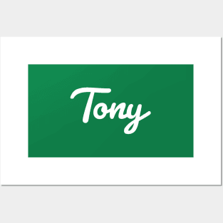 Tony Cursive Script Typography White Text Posters and Art